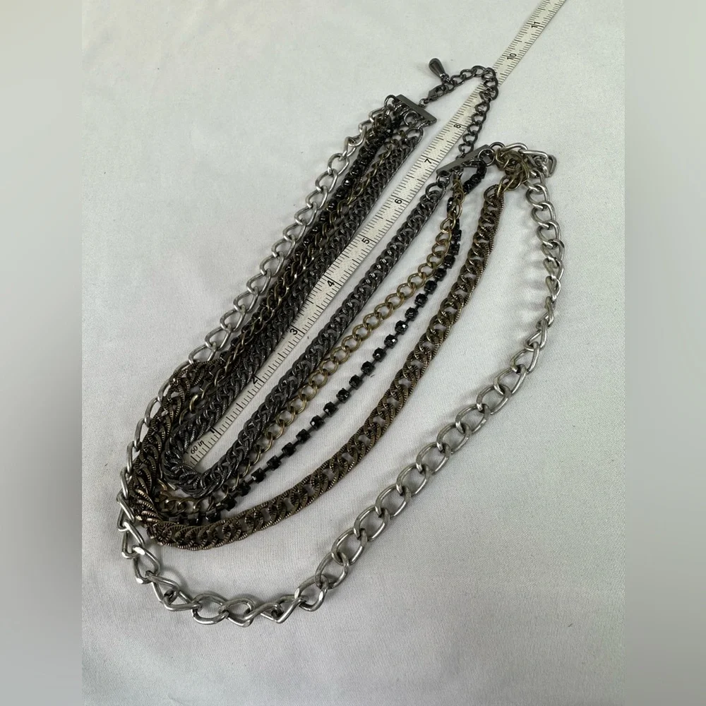 Gorgeous industrial vibe multi chain necklace